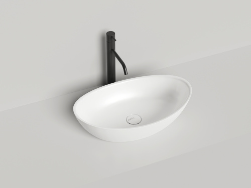 Раковина из искусственного камня S-Sense Salini NOEMI 1101103G 60х30 накладная цвет белый без отверстий под смеситель - фото 2